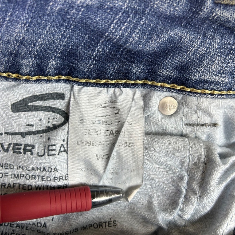 Silver Jeans Womens 28 Suki Capri Low Rise Cropped Denim Blue Jeans - Picture 7 of 13